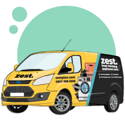 Zest Plan van icon used by appliance engineers for home appliance repairs and visits