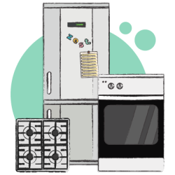 Fridge freezer, oven and hob, just some of the appliances we cover under Zest Membership